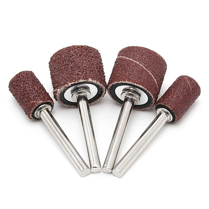 10 PCs 12,5mm Grit 80# Bandas lixagem +3,17mm Mandrel Rotary Tool Bits Bits 601a