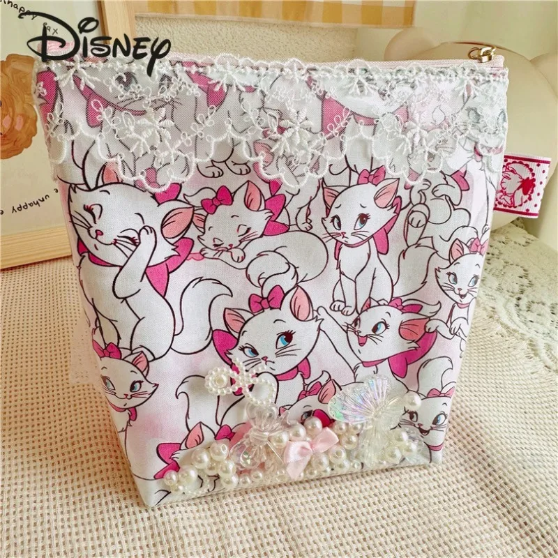 Disney Mary Cat 2024 New Women's Makeup Bag Fashionable High Quality Girl Zero Wallet Small Fresh Versatile Girl Handbag