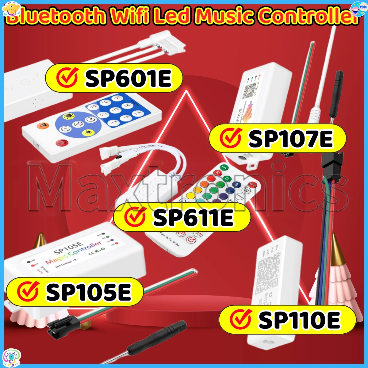 DC5V-24V SP105E/ SP107E/SP611E Bluetooth Wifi Led Music Controller SK6812 RGB/RGBW APA102 WS2801 Pixels WS2811 WS2812B Led Strip