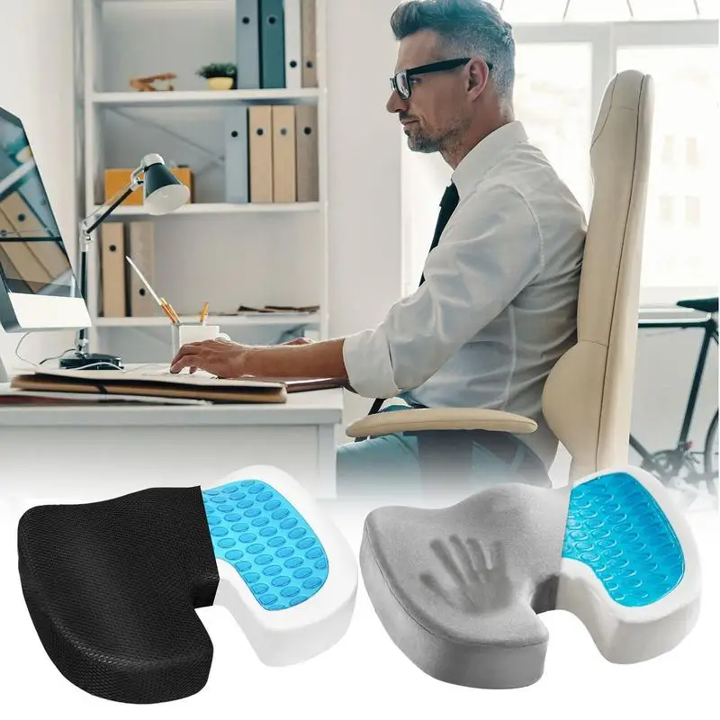 

Seat Cushion For Desk Chair Gel Memory Foam U Shaped Seat Cushion Massage Car Pad Back Pain Relief Contoured Posture Corrector