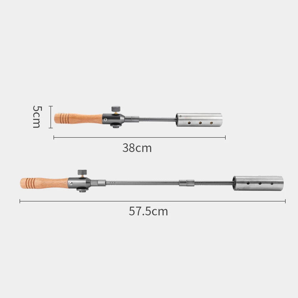 Pistol semprot diperpanjang baja tahan karat pistol semprot genggam lurus untuk berkemah piknik BBQ kebakaran penyiangan 57.5x 3cm