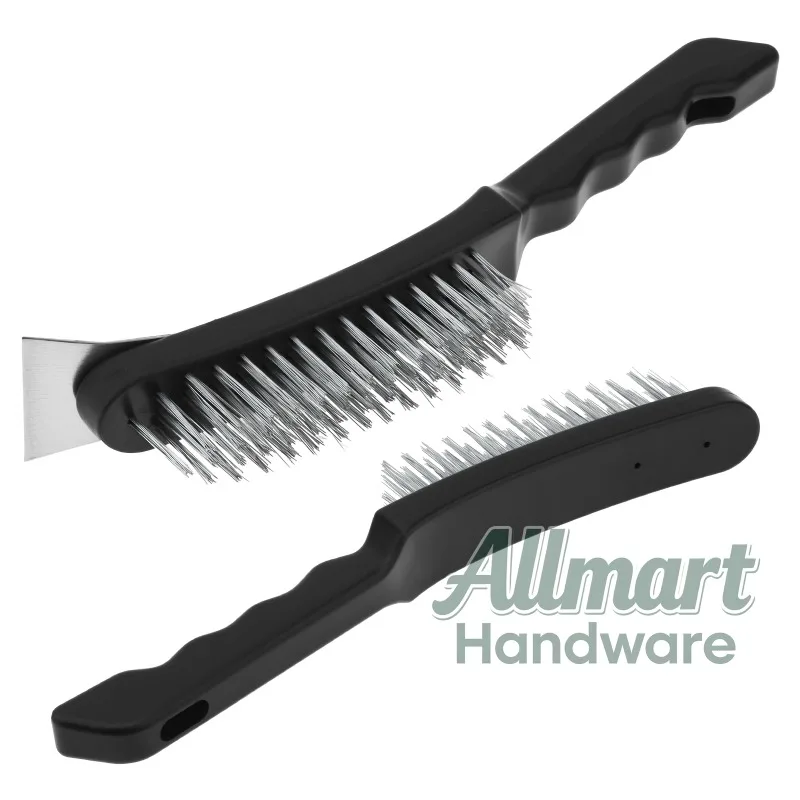 

Набор проволочных щеток из 2 предметов, эргономичная ручка, металлический скребок, проволочная щетка для очистки ржавчины, шлака для сварки, краски