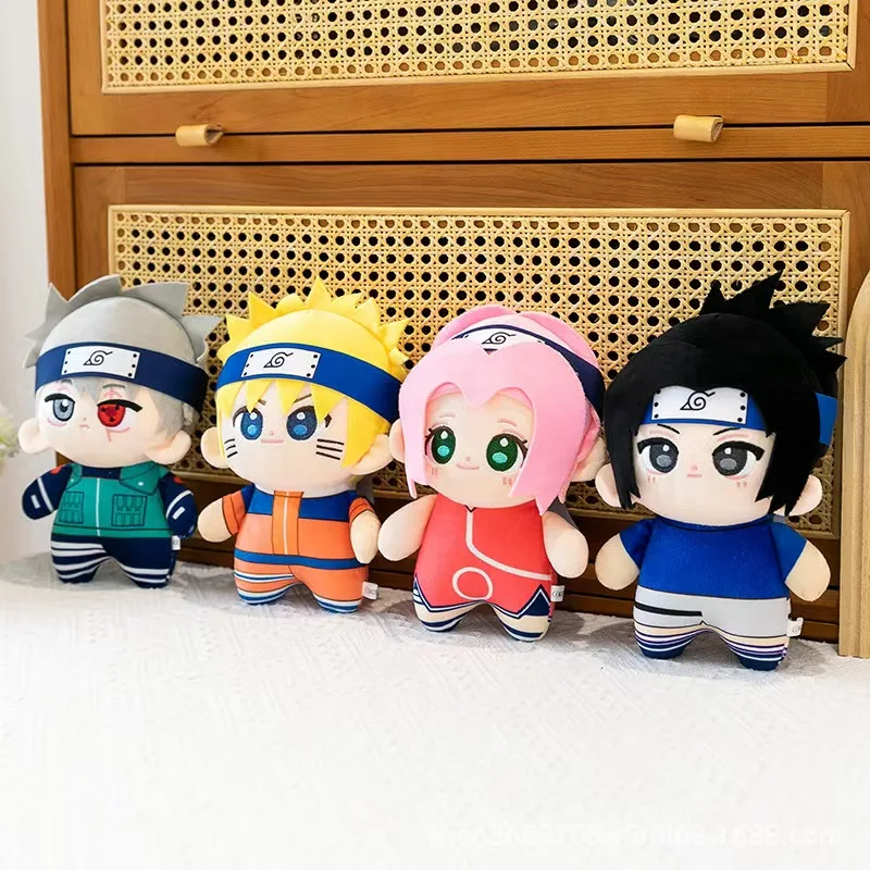 2026 Naruto Anime Plush Toys Cute Sasuke Sakura Plushie Kawaii Kakashi Soft Stuff  Room Decor For Fans Birthday Gift