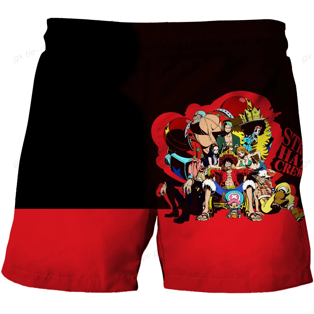 2024 Hot Sale Beach Pants For Children One Piece Luffy Shorts Girls Boys Harajuku Men 3D Cartoon Print