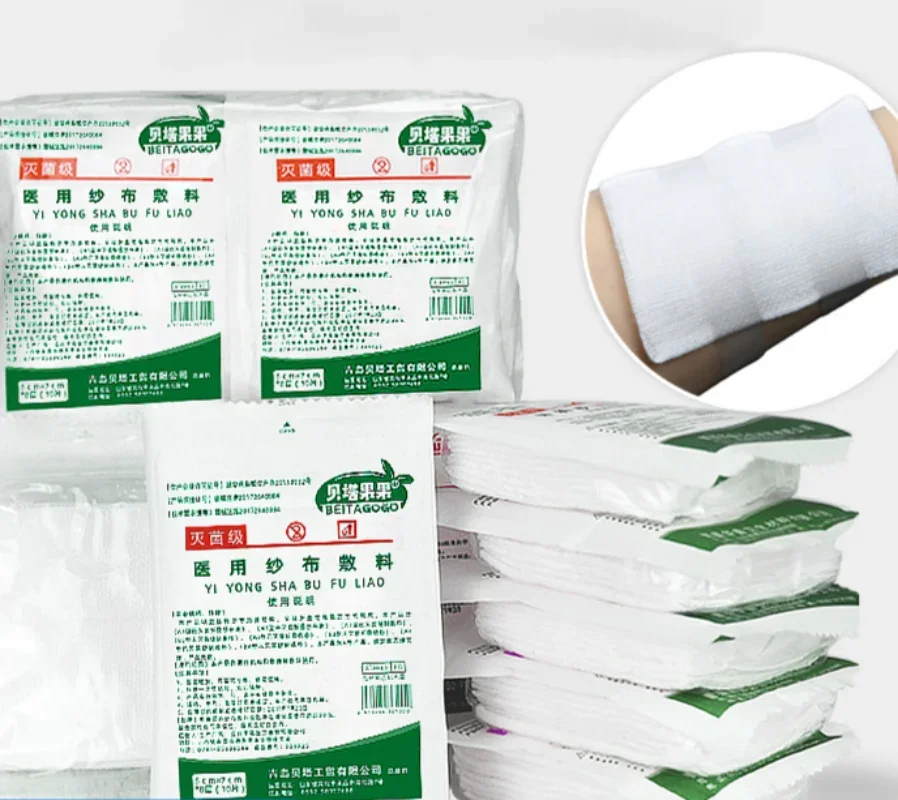 10 stks/zak Gaas Pads Non-woven Wondverzorging Benodigdheden Steriele Bandage Spons Ehbo Voor Doekjes Sponzen Katoen Make-Up Wonden