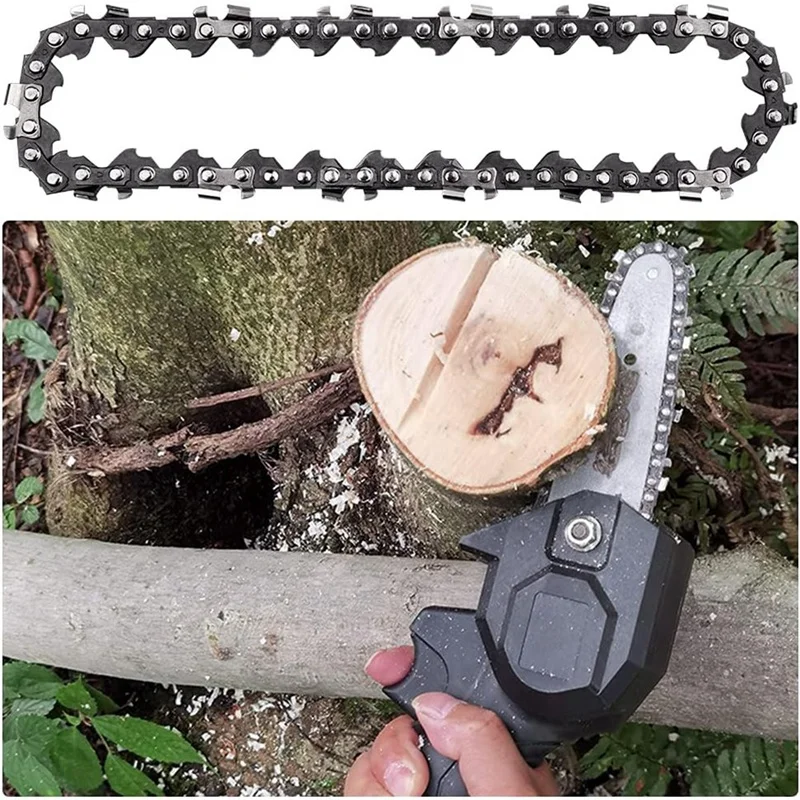 4Pcs Mini Chainsaw Chain 4 Inch Guide Saw Chain 1/4 LP Pitch, 28 Sections For Electric Protable Handheld Chain Saw Durable