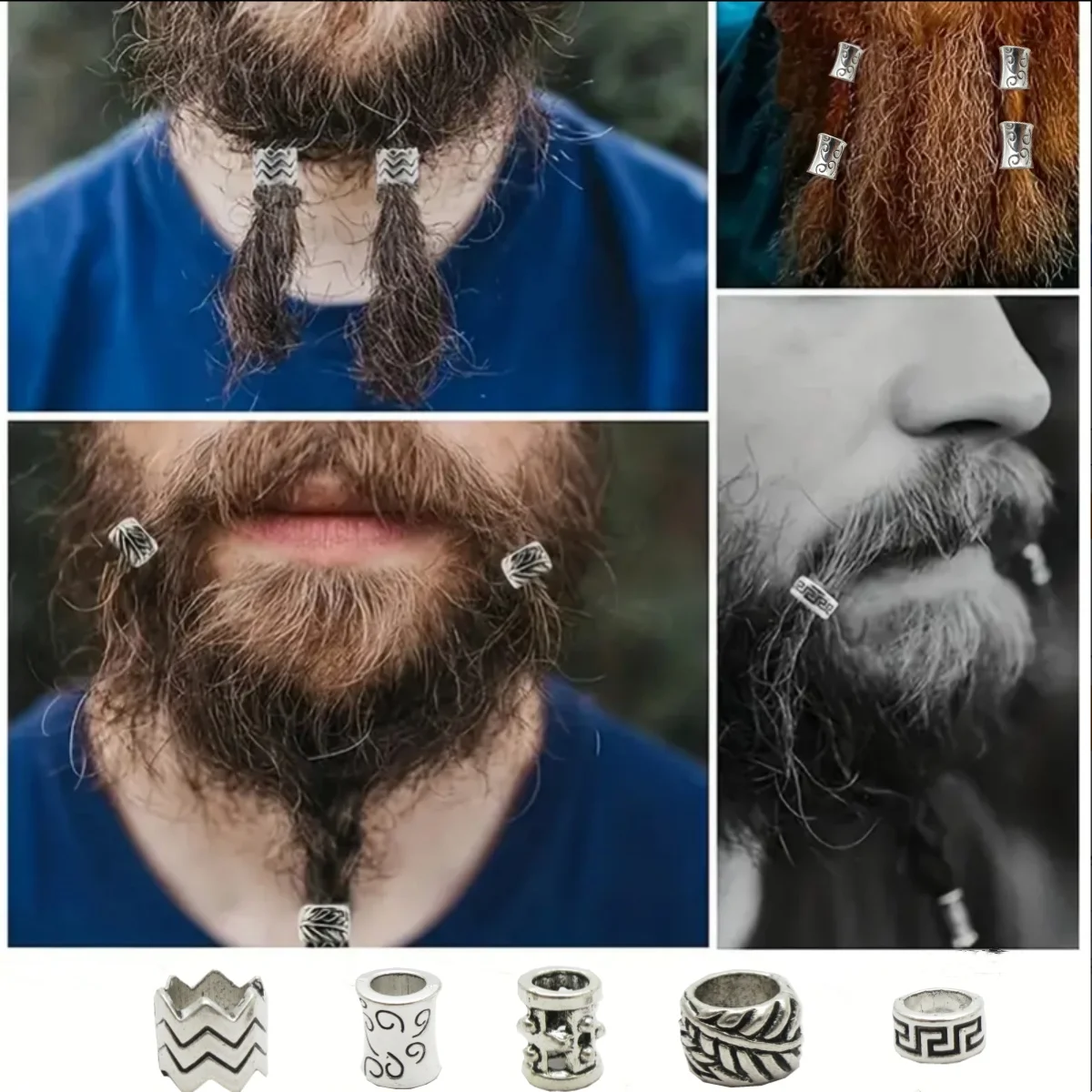 

Бусины для бороды, аксессуары для дредов, бусины для волос для косичек, подвески из бисера с большими отверстиями для изготовления ювелирных изделий, украшение для волос своими руками