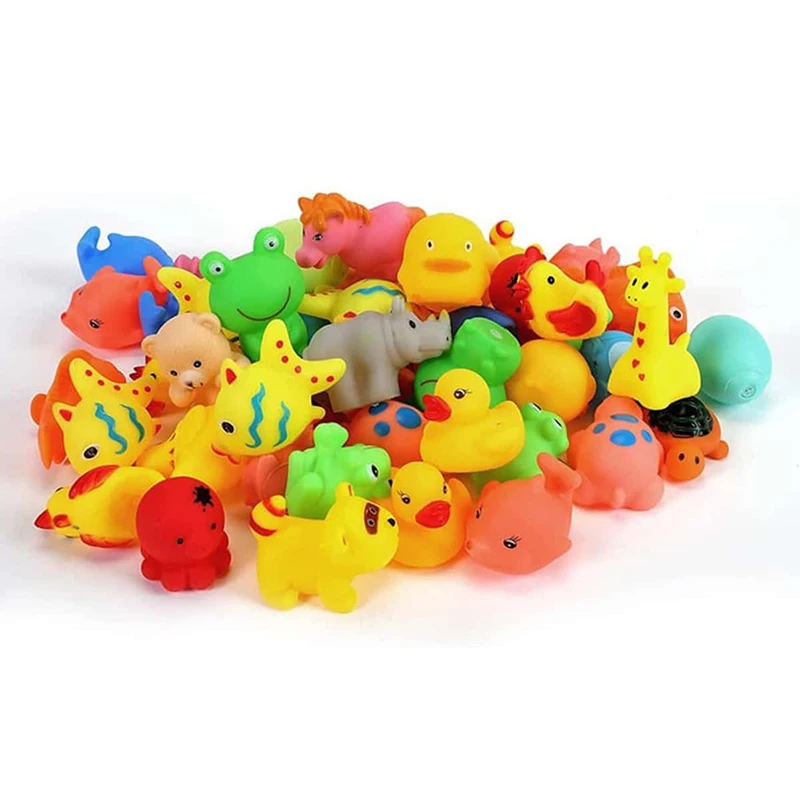 10PCS Children Cartoon Bathing Enamel Animal Toys Baby Yellow Duck Water Toys Baby Shower Toys Bathroom Supplies Gifts TMZ