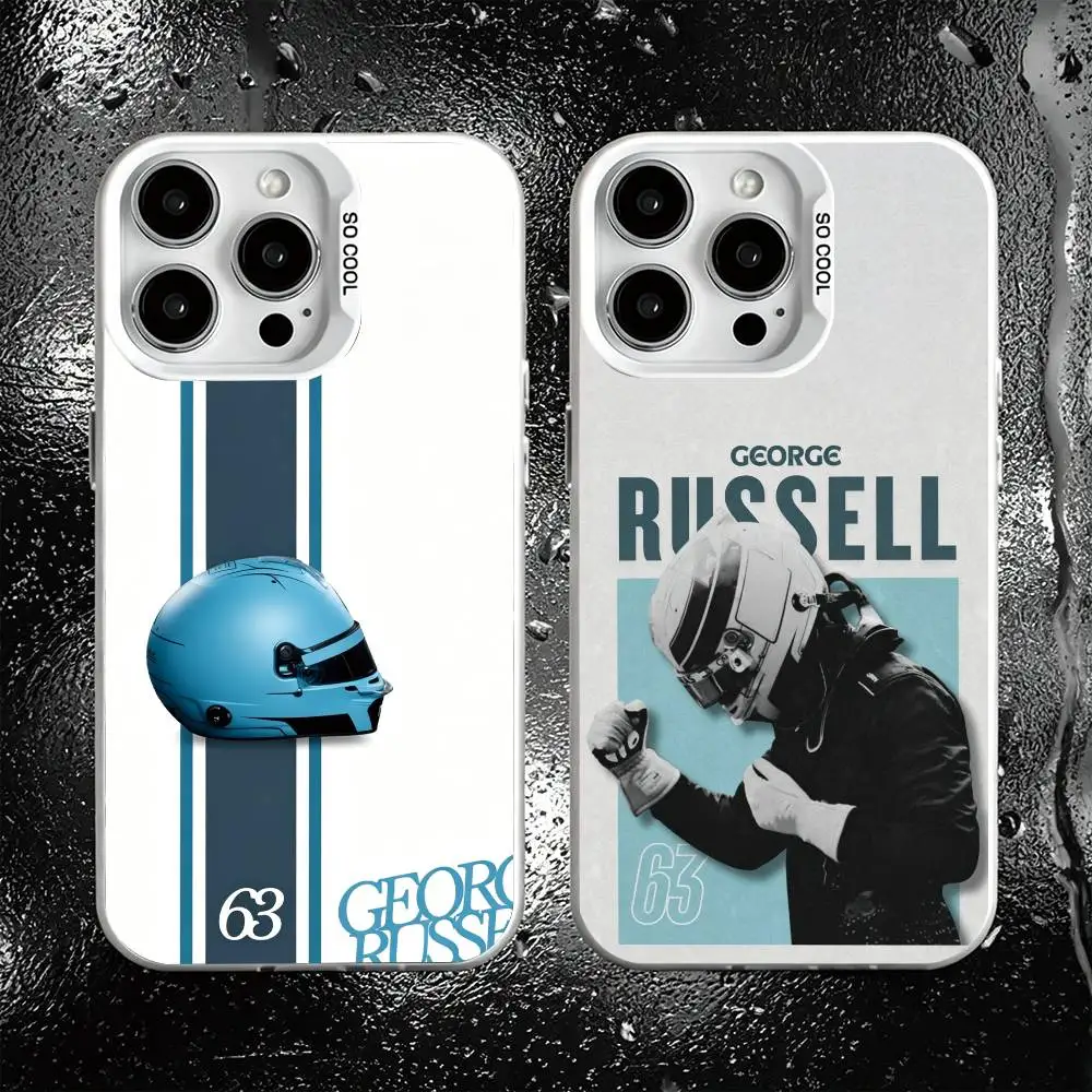 

Driver G-George R-Russell Phone Case For iPhone 17,16,15,14,13,12,11 Plus,Pro Max,XS,Colorful Silver White Cover