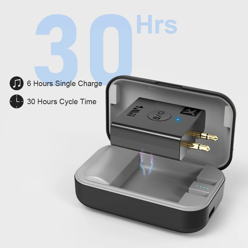 جهاز إرسال صوتي بلوتوث 5.3 مع aptX الكمون المنخفض لنظام الترفيه في الطيران، محول HiFi Bluetooth AUX