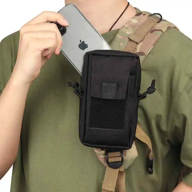 Tactical Shoulder Strap Sundries Bags for Backpack Accessory Pack Key Flashlight Phone Pouch Molle Outdoor Camping EDC Tools Bag