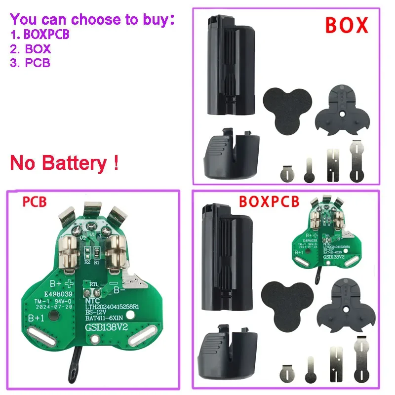BAT411 Li-ion Battery Plastic Case PCB Charging Protection Board Box For Bosch 10.8V 12V BAT412A BAT413A BAT420 Housing Shell