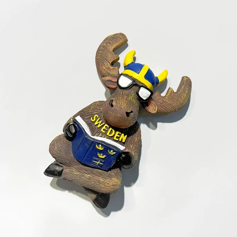 Sweden Fridge Stickers Stockholm Travel Souvenirs Vikings Moose Fridge Magnets Birthday Gifts Home Decoration