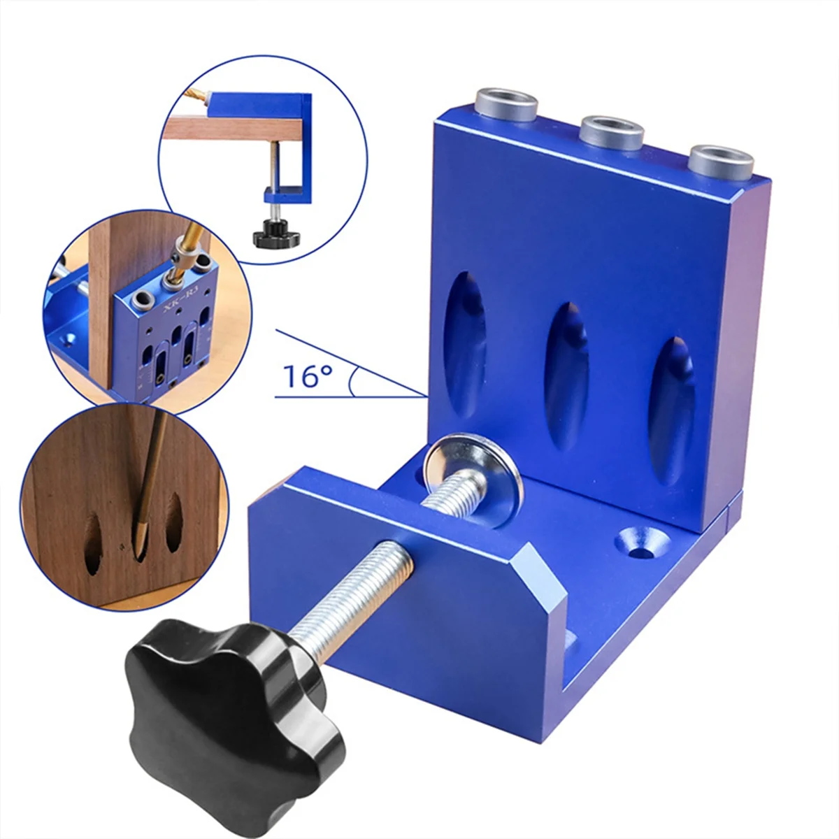 แม่พิมพ์เจาะรูแบบปรับได้ AT16 สำหรับเจาะรูร่องเฉียงในงานไม้ เฟอร์นิเจอร์ เครื่องมือเชื่อมต่องานไม้ เครื่องมือหาตำแหน่งเจาะรูร่องเฉียง