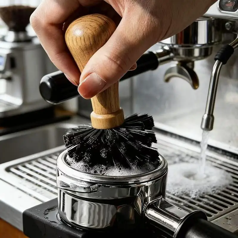 *Coffee Brush Cleaner Solid Wood Portafilter Basket Cleaning Barista Dusting Tools Espresso Machine Accessories Home Cafe Goods
