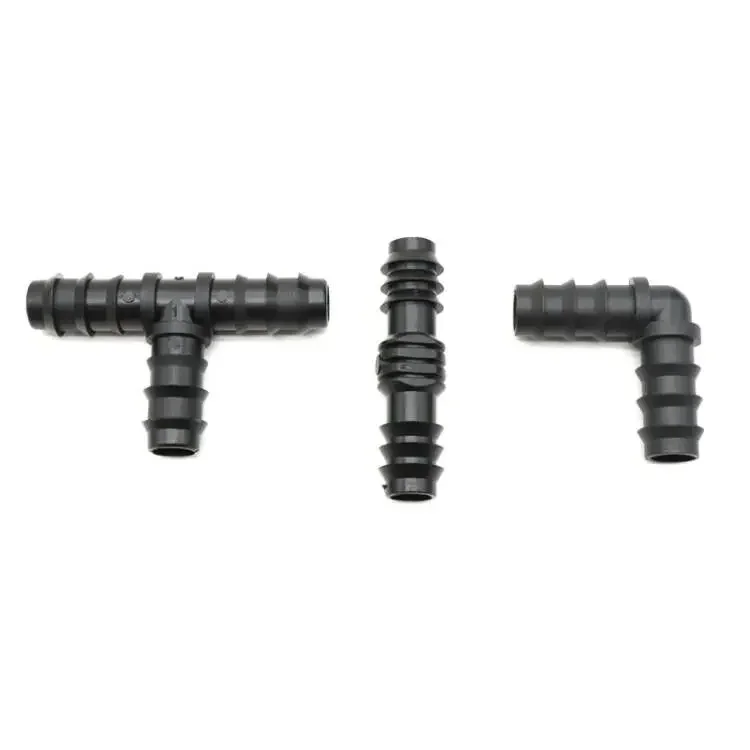 Conector de tubulação PE estufa, Tee Cotovelo reto, Micro Spray, Acessórios de irrigação, Encaixe de tubulação, 16mm, 20mm, 25mm, 10Pcs