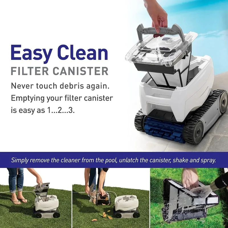 Polaris P70 Robotic Pool Cleaner for Above Ground Pools, Transparent Lid w/Easy Clean Filter Canister, Compact & Lightweight