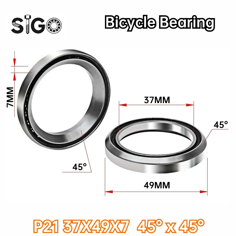 1PCS MH-P21 37x49x7 45°x45° Bicycle Front Folding Bearing Center Shaft Bicycle Bowl Group Bearing Perin Repair Parts
