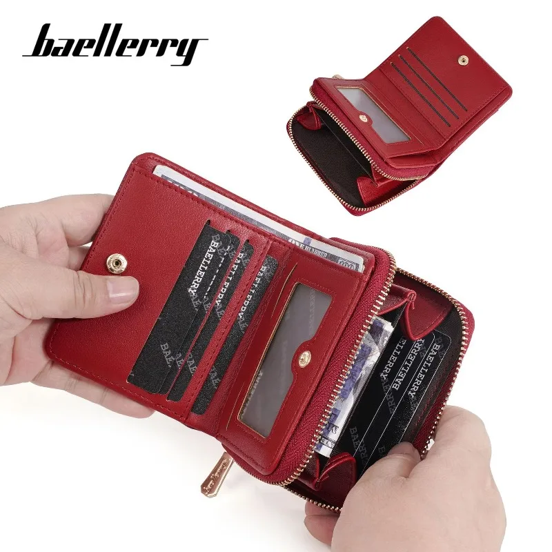 Baellerry Fashion Women's Double Zipper Wallet Short Credit Card Holder Coin Purse Lady Wallets