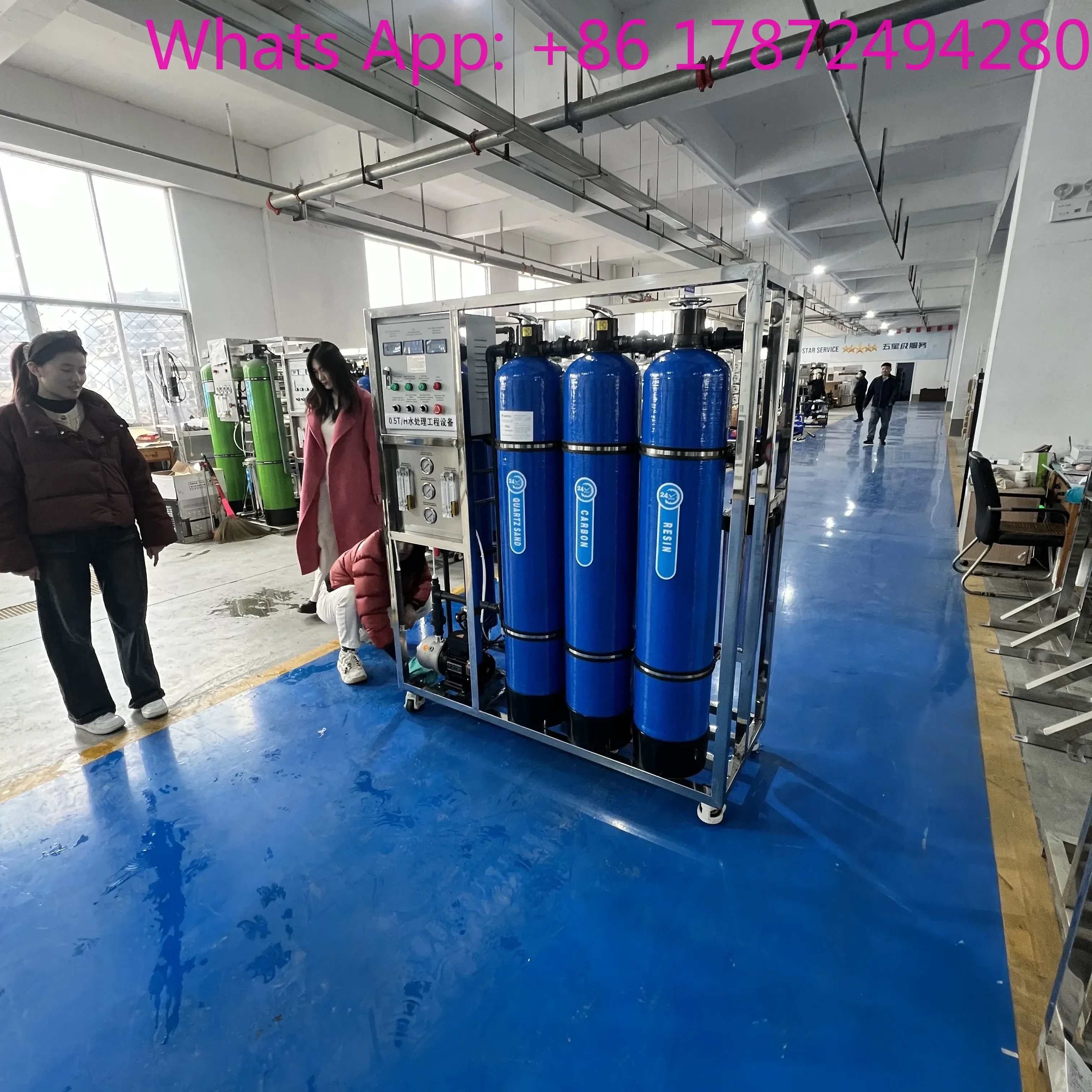 Steel Machinery RO Reverse Osmosis Water Purification Filter GY250-13Y4040-A02 250 LPH Motor Pump Membrane 1-Year Warranty