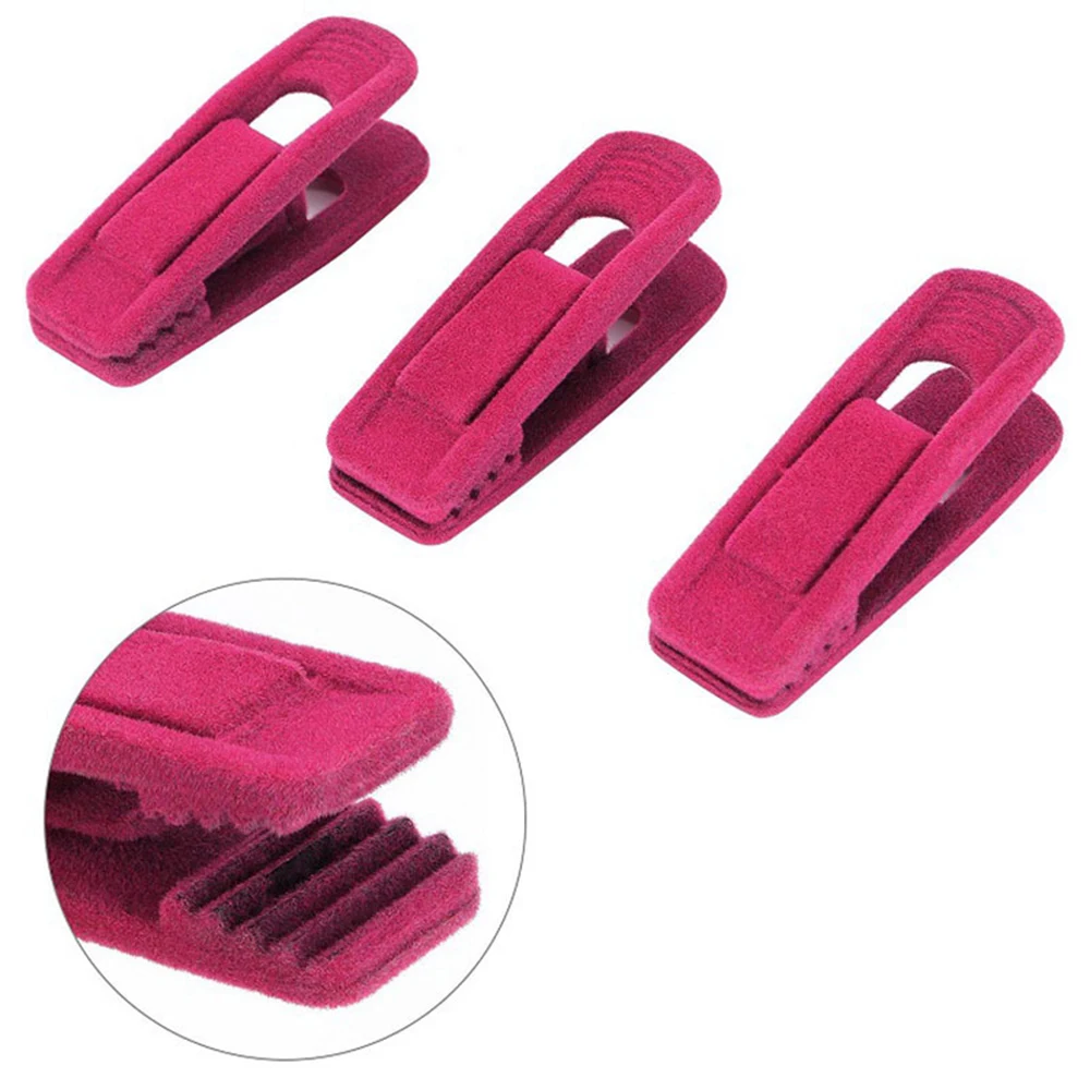 Perchas de terciopelo para ropa, Clips de dedo fuertes, flocados, uso perfecto con Ropa Útil de línea delgada, gancho a prueba de viento, 20 piezas