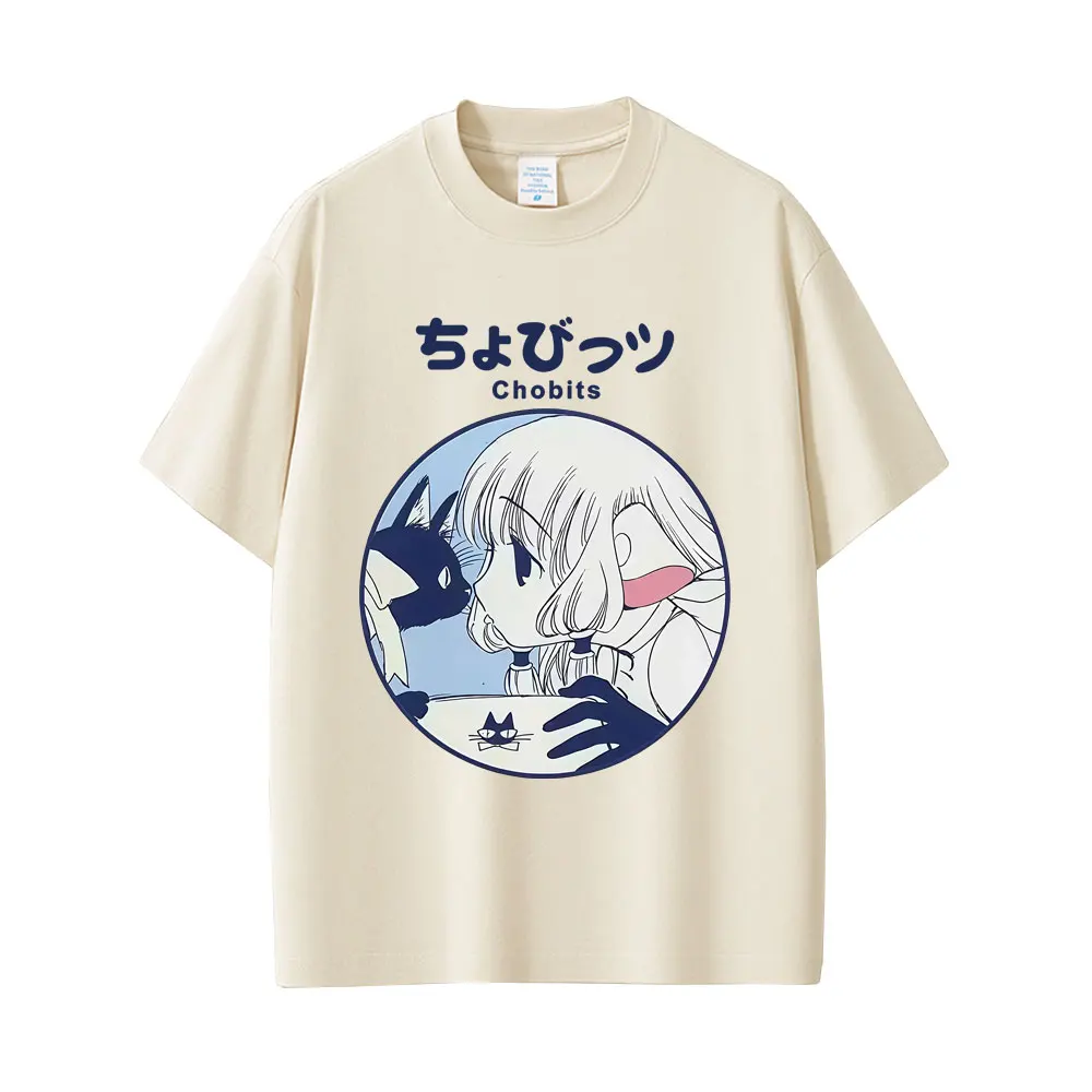 

Japanese Anime Chobits Graphic Print T-shirt Men Women Kawaii Cartoon Oversized T Shirts Unisex Casual Cotton Vintage T-shirts