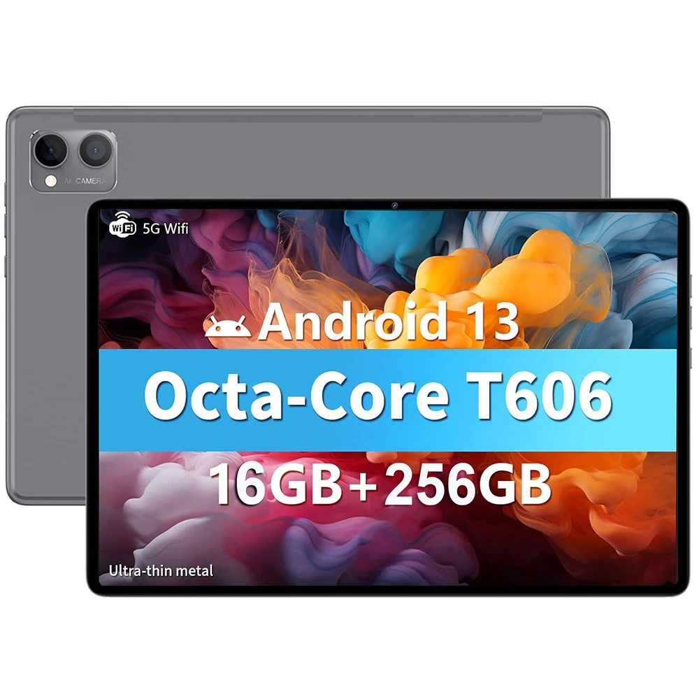 

Global Version 10.4" 2K Tablet Android 13 2000x1200 16GB RAM 256GB ROM UNISOC T616 Octa Core 4G Network Type-C 18W Fast Charging