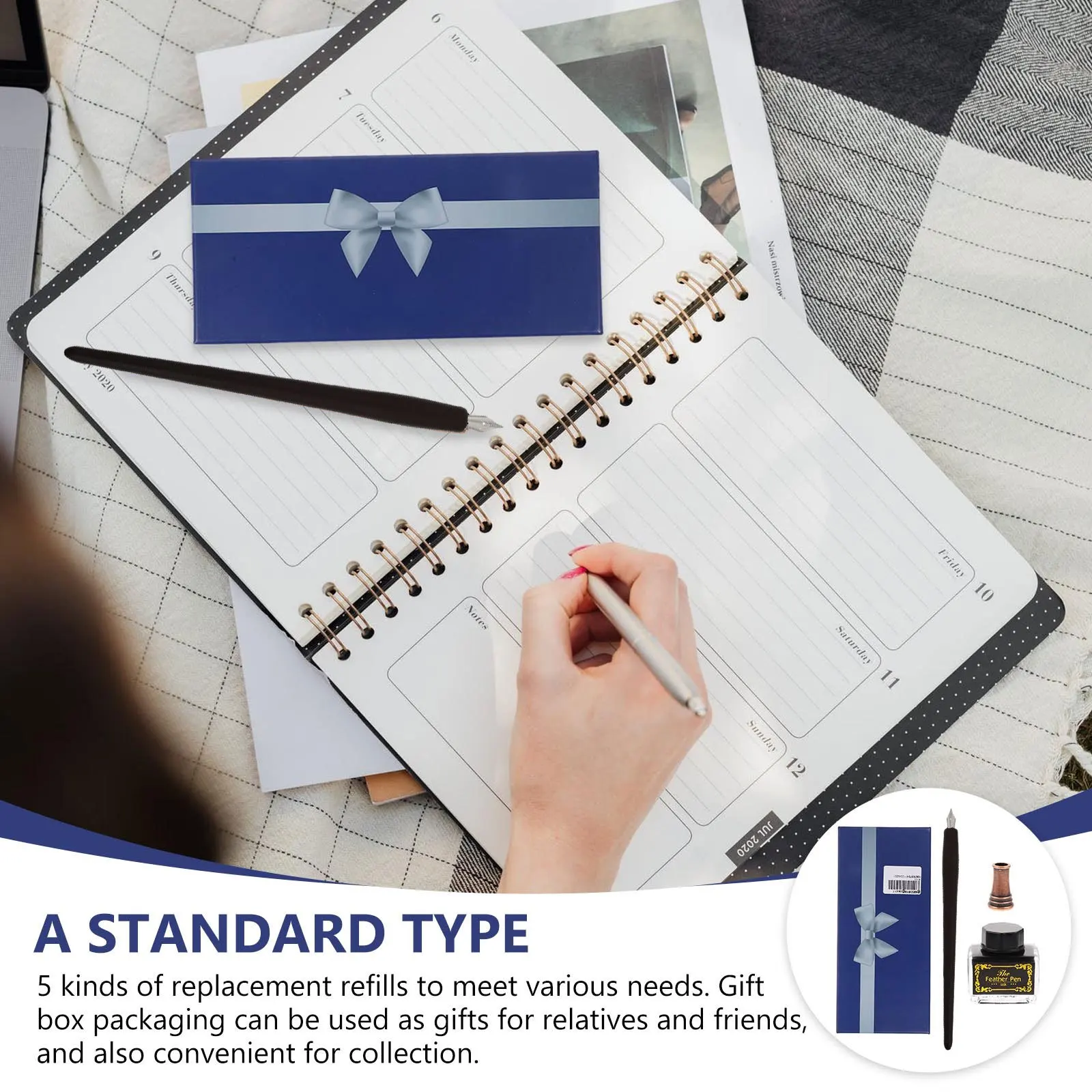 

1Set Retro Vintage Dip Pen Set Smooth Writing Supplies Gift Box Exquisite Craftsmanship for Study Practice Signing Documents