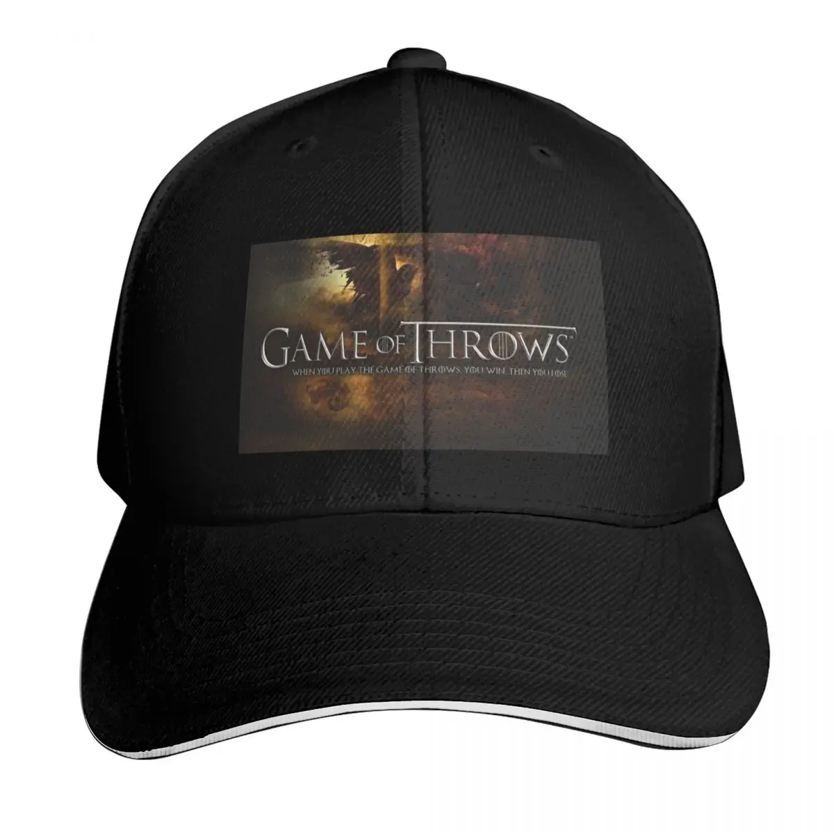Game of Throws Meme Art Baseball Cap Cotton Twill Breathable Contrast Two Tone Brim Snapback Flat Bill