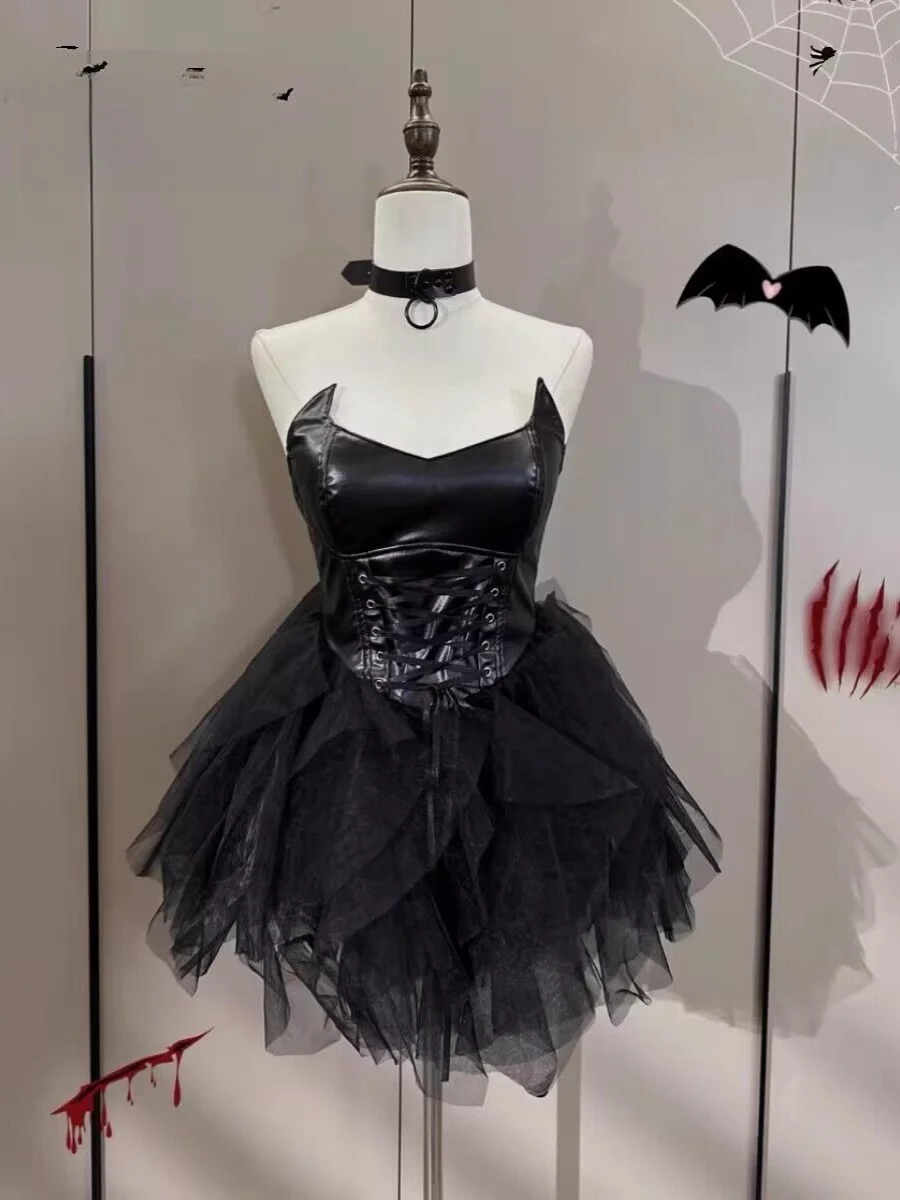 

Сексуальный костюм дьявола горничной на Хэллоуин Dr, бюстье на бретельках, юбка для бровей Pure Desire Lady Sle, полиэфирное волокно Dr