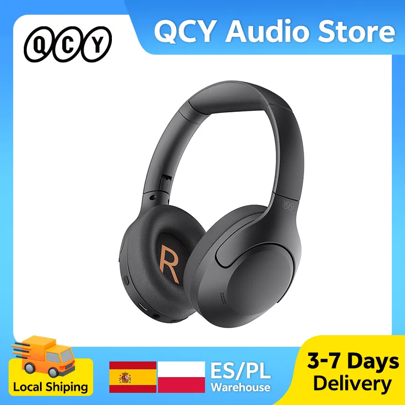 QCY H3 Lite ANC سماعة لاسلكية بلوتوث 5.3 سماعات الألعاب 40 مللي متر سائق HiFi الصوت فوق الأذن سماعة اتصال متعدد النقاط #1