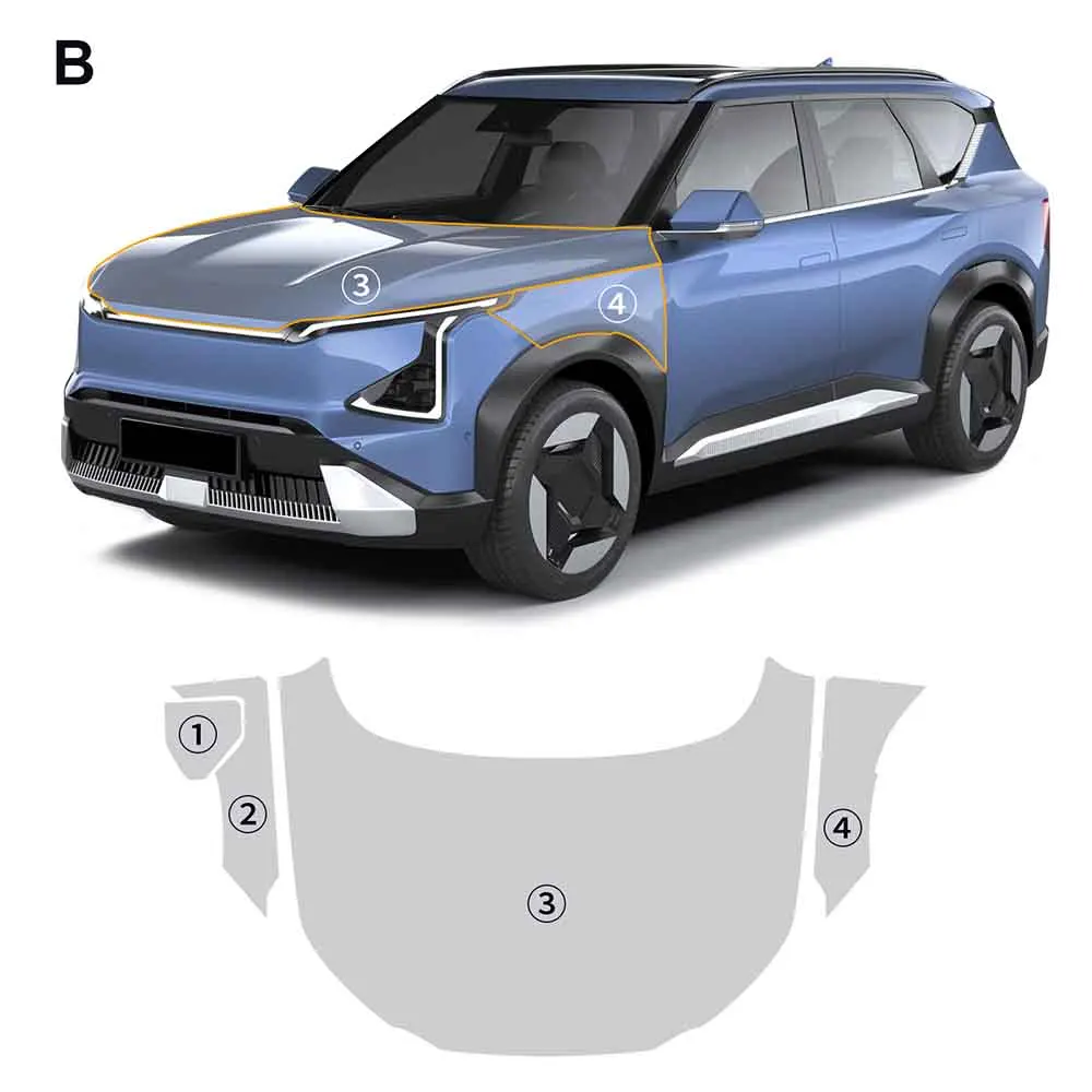 

8.5Mil Pre-cut PPF For KIA EV5 2024 2025 TPU Bumper Matte And Clear Paint Protection Film Scratch-Resistant Exterior Accessories