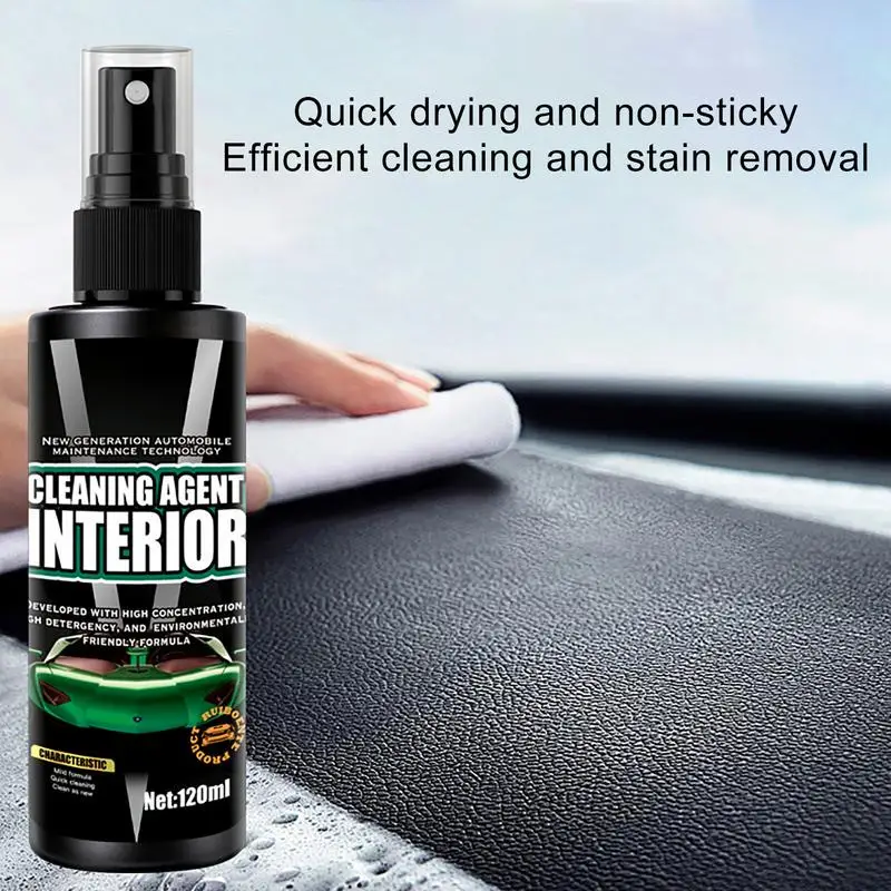 Limpador de couro para assento de carro, 120ml, detalhador de carro, condicionador de couro, estofamento, extrator de manchas, spray para painéis de porta de painel