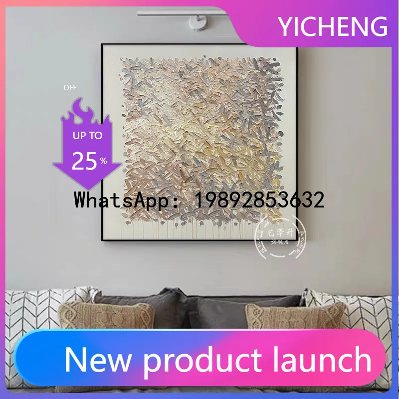 

GH hand-painted oil painting for living room and dining room, large handmade modern abstract painting for hallway decoration