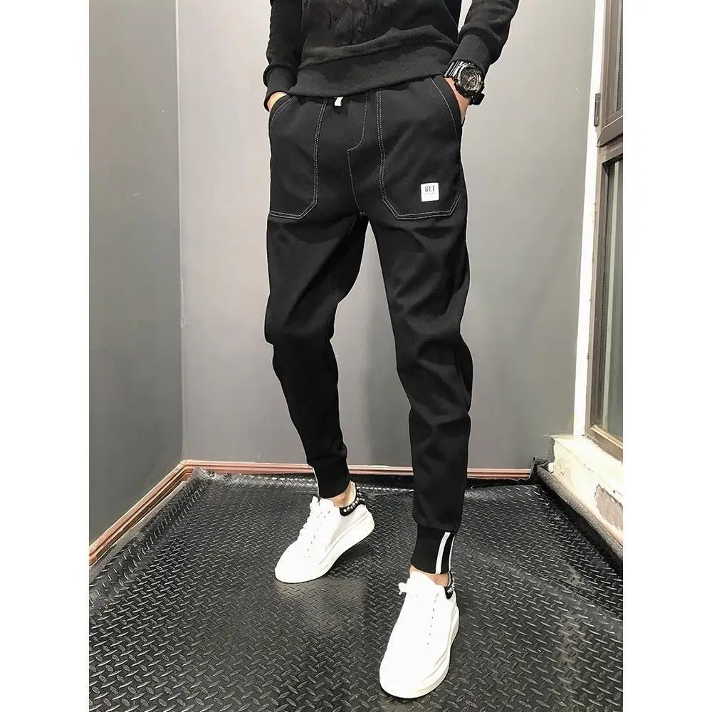 Spring Internet Celebrity Pi Shuai Harlan Pants Men's Korean Version Trendy Versatile Slim Fit Small Leg Cropped Pants Casual