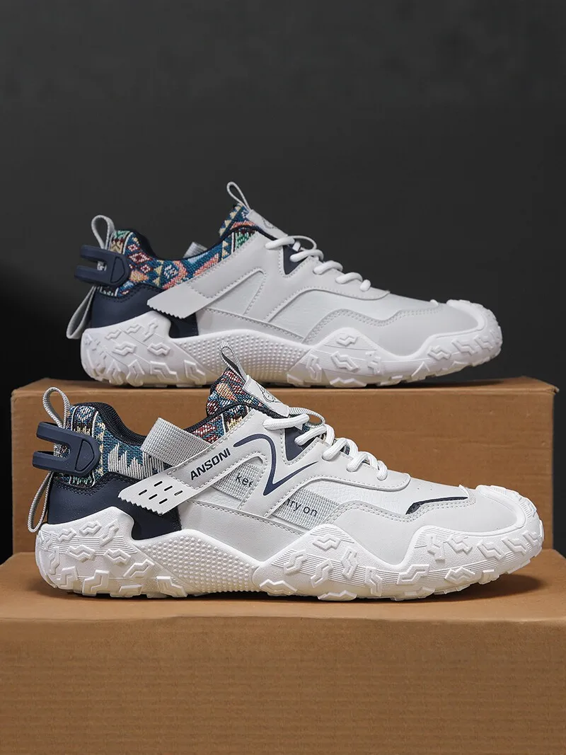 

Men's Casual Sport Shoes Leather Surface Anti-Slip Soft Bottom Breathable Trendy Summer New Style Running Outdoor Leisure