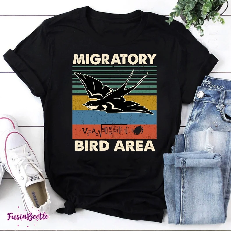 Vintage Migratory Bird Area Math Monty Python And The Holy Grail Vintage T-Shirt, Monty Python And The Holy Grail Shirt