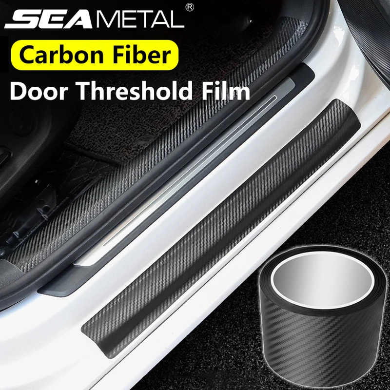 SEAMETAL 10m Carbon Fiber Protective Film for Car Threshold Sticker Wear-Resistant Anti Scratch Matte Nano Car Body Sticker