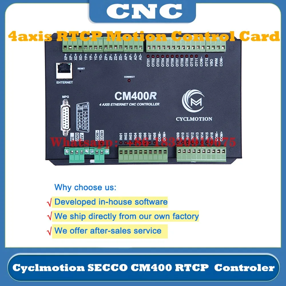 Cyclmotion 4axis controller CNC engraving 3D simulation processing trajectory preview realtime tool path CM400R Support RTCP