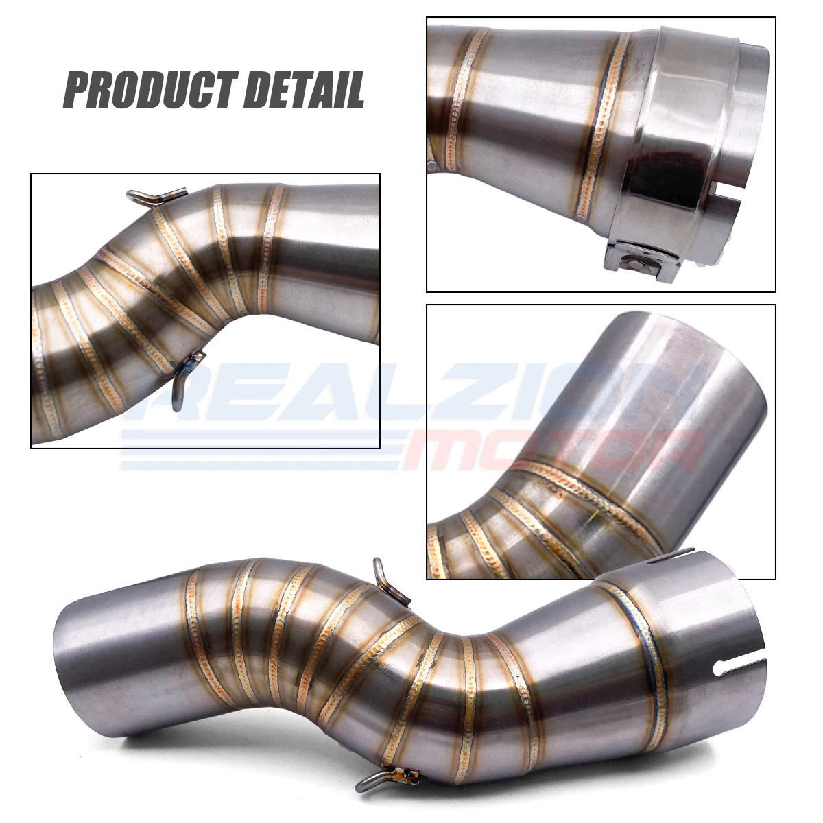 REALZION R1200GS ADV 2019 Motorcycle Exhaust Pipe Middle Pipe Slip-On Link Pipe For BMW R1200GSA Adventure 2013-2018