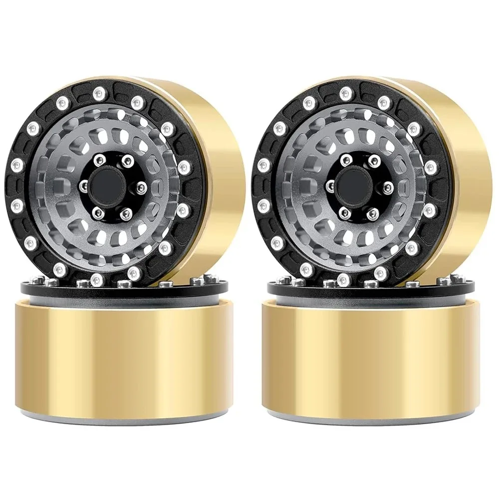 

4PCS 1.9" Beadlock Wheels Aluminum Rims Upgrades for Axial SCX10 TRX4 90046 RC Crawler Car accessories