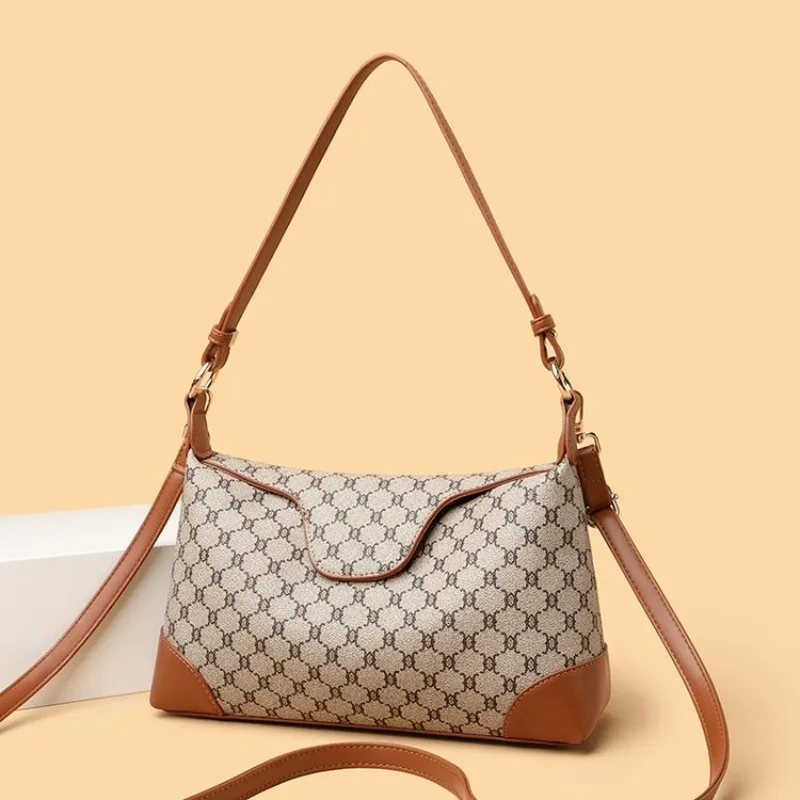 Luxury Vintage Diaper Bag For Women Elegant Crossbody Bag Minimalist Leather Tote Designer Textured And Fashionable Bag - view 2