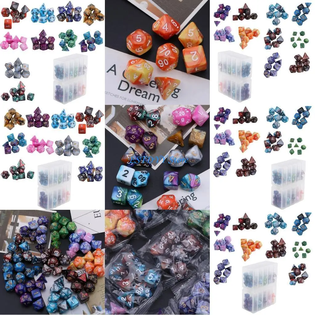 

G6DE 70Pcs Acrylic Multiple Side Dices Different Size Digital Number Dices Kids Adult