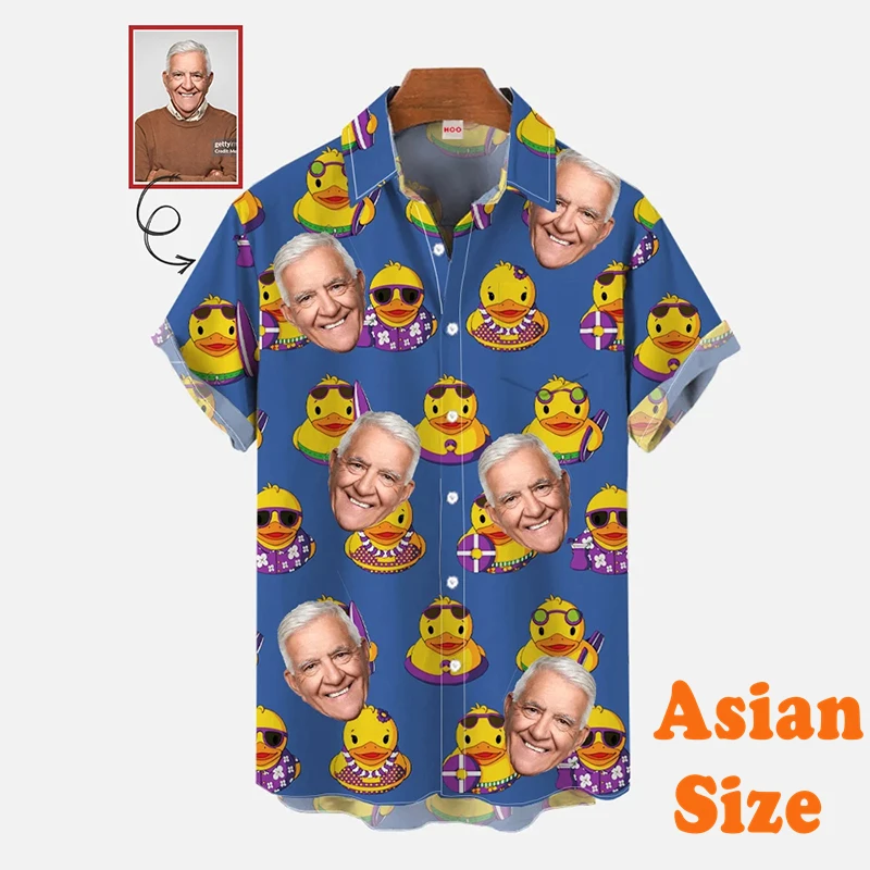 Avatar Customization Hawaii Shirt For Men And Women Funny Humour Graphic Shirt Daily Casual Personality Gift 2025 New Blouse