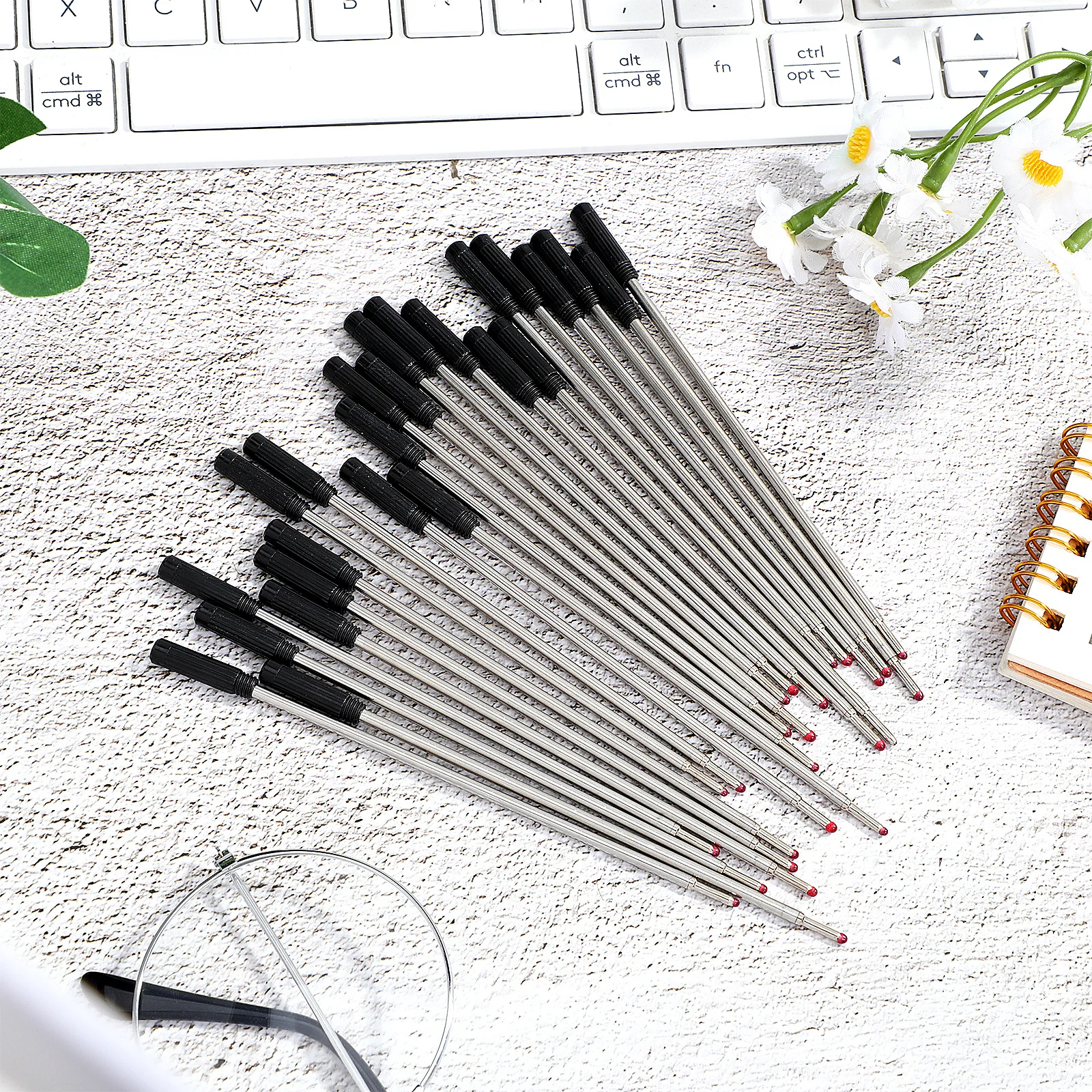 

25Pcs Neutral Pen Refills Smooth Writing Gel Pen Replacement Refills Fine Point Decorative Ink Refill for Office Students