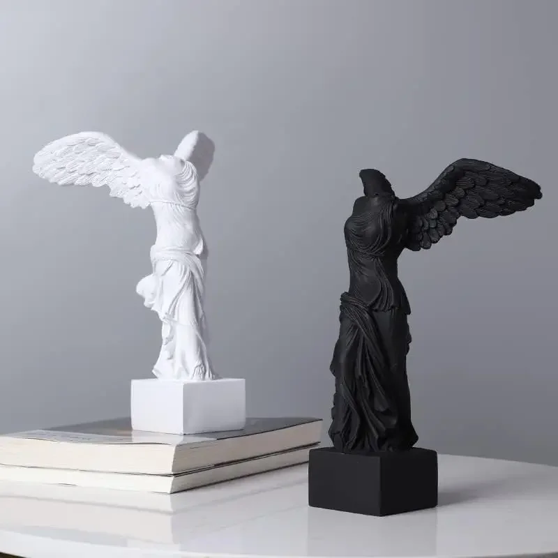 Greek Statue Resin Roman Louvre Winged Victory Goddess Figurine Angel Sculpture Home Decor Living Room Office Ornament