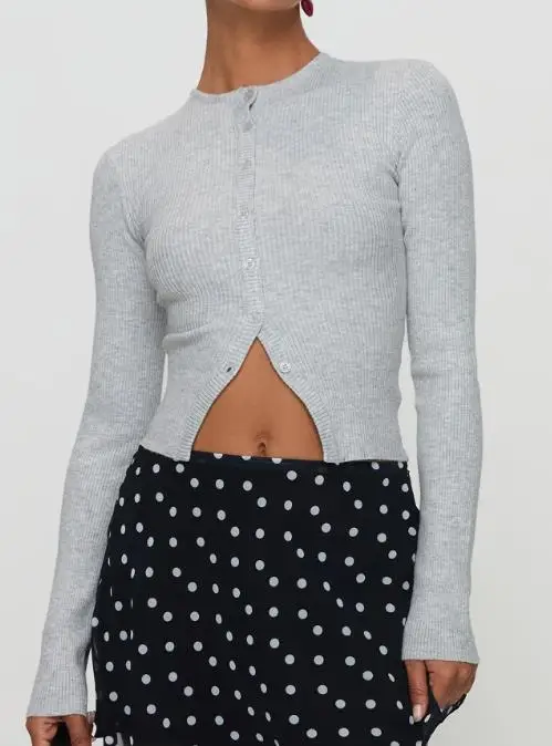 Y2K ホットガール ピュアカラー 長袖ベスト