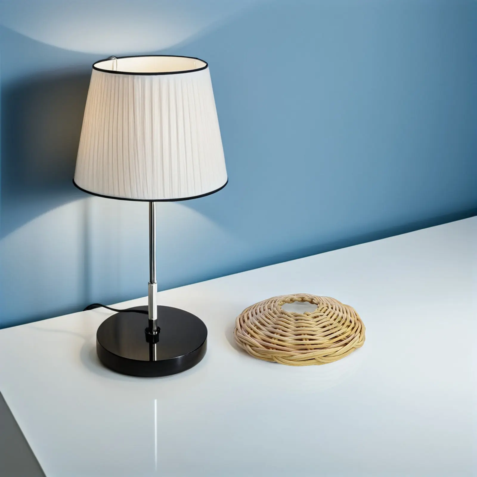 Rattan Woven Lampshade Pendant Light Shade for Ceiling Fixture Rustic Natural Warm Hotel Restaurant Decor DIY