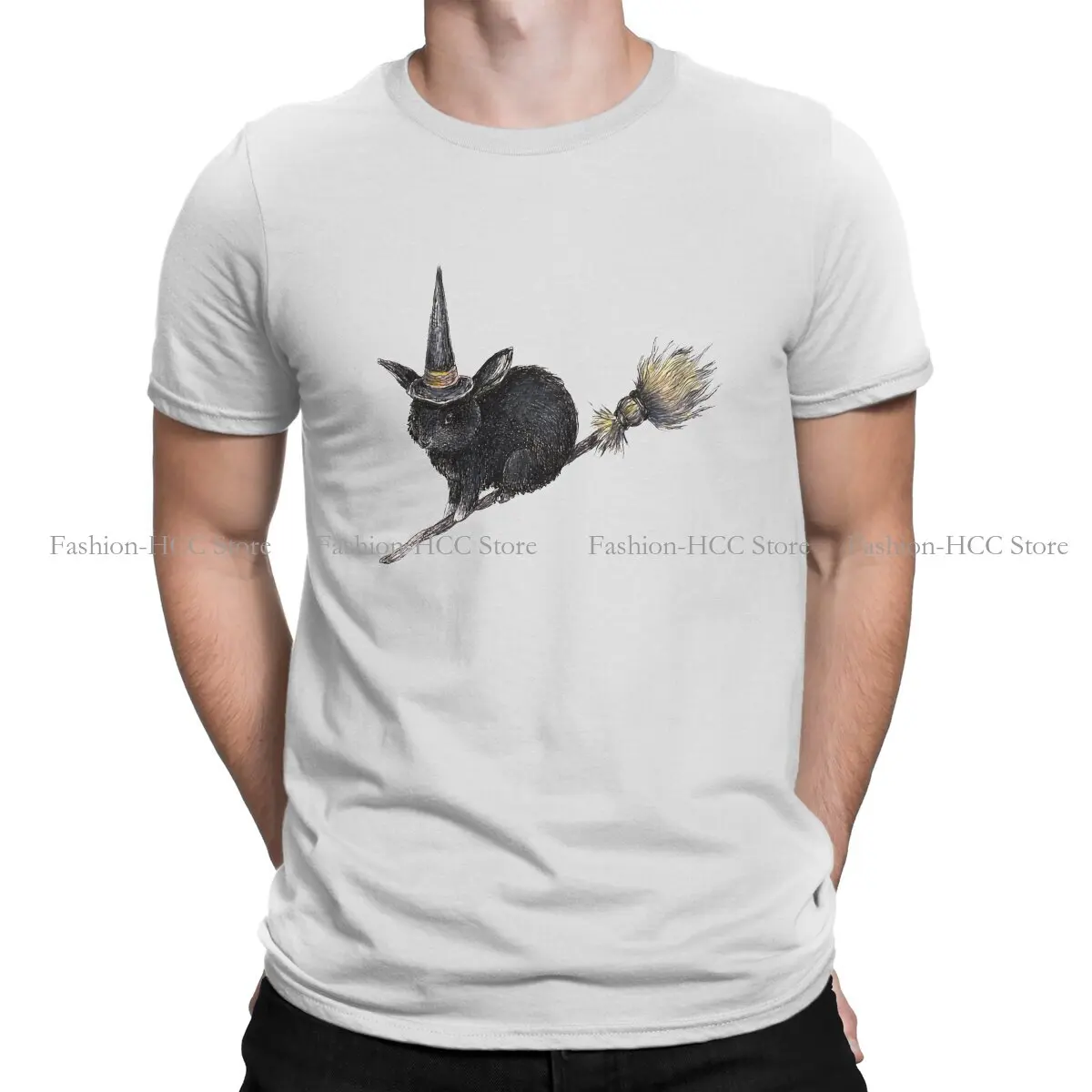 Gothic TShirt for Men Flight of the Witch Bunnies Humor Summer Sweatshirts T Shirt High Quality Trendy Fluffy