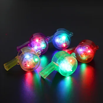 10pcs LED Luminous Whistle Colorful Flash Dazzling Whistle Bar Atmosphere Gathering Cheering Props Party Halloween Christmas